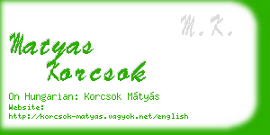 matyas korcsok business card